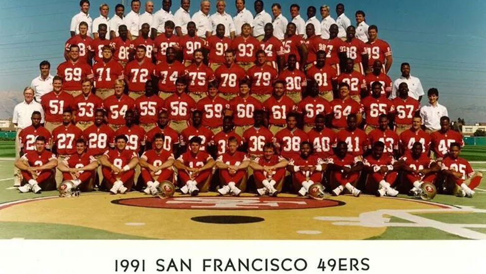 Mitch Donahue was drafted to the San Francisco 49ers in the 1991 NFL draft.